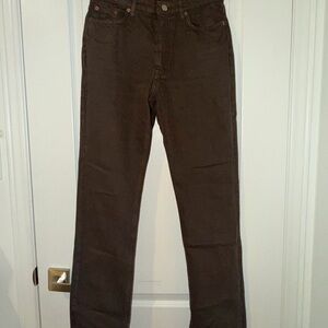 Zara Brown Straight-Leg Jeans